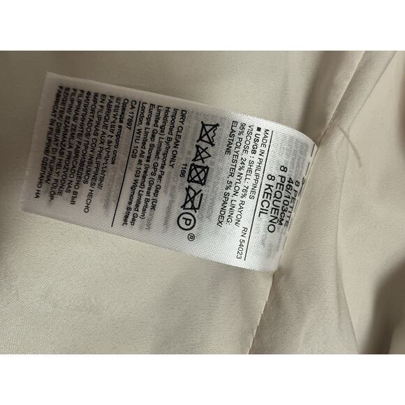 Banana Republic Velvet Blazer Business One Button Preppy Jacket Women’s 8P Gold - Picture 7 of 8